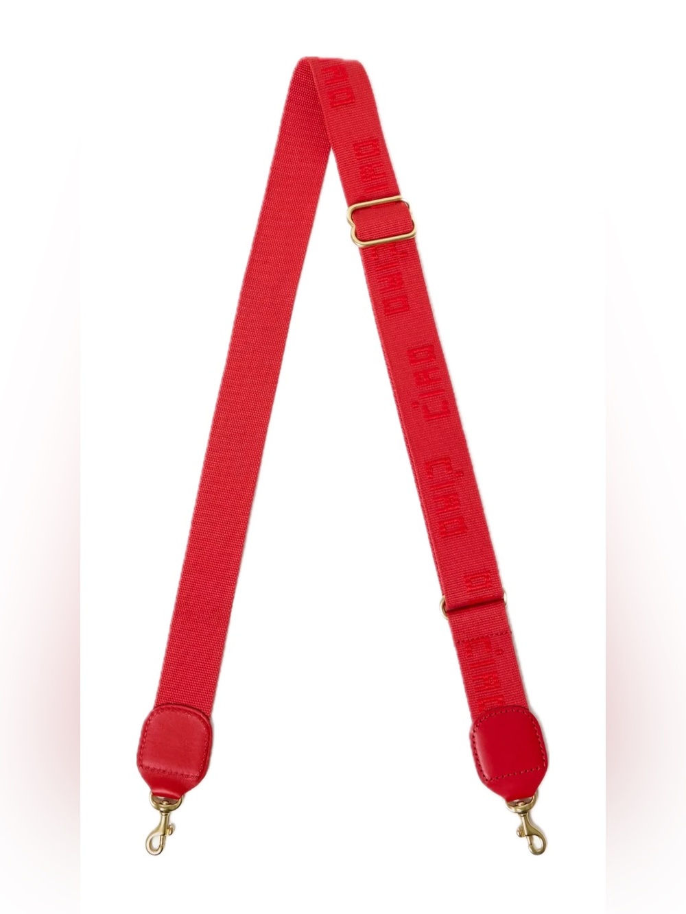 Clare V. Ciao Adjustable Webbing Crossbody Strap in Super Red Tonal Ciao